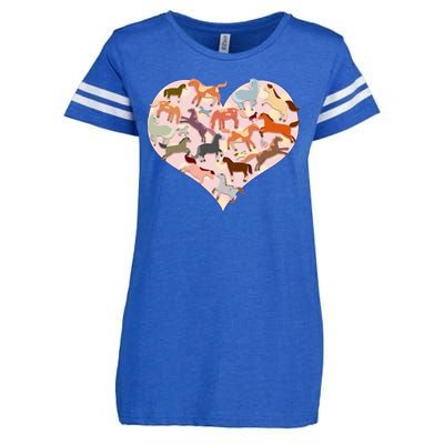 Cute Love Heart Horses Enza Ladies Jersey Football T-Shirt