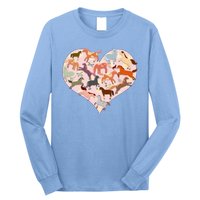 Cute Love Heart Horses Long Sleeve Shirt