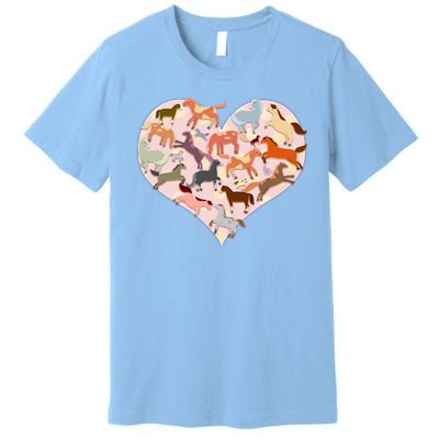 Cute Love Heart Horses Premium T-Shirt