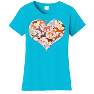 Cute Love Heart Horses Women's T-Shirt