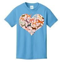 Cute Love Heart Horses Kids T-Shirt