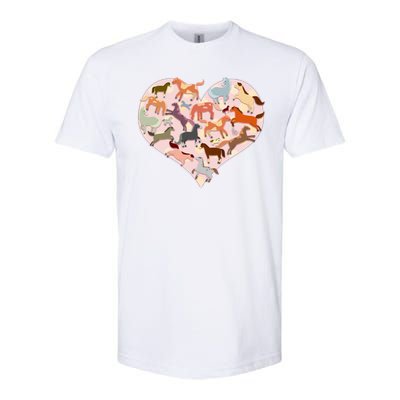 Cute Love Heart Horses Softstyle® CVC T-Shirt