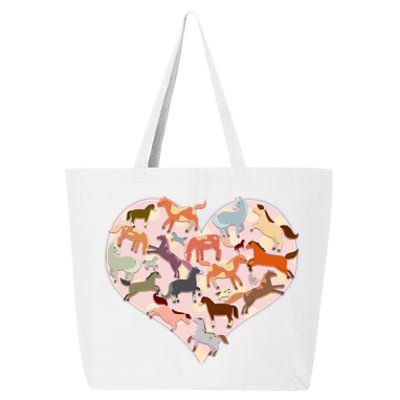 Cute Love Heart Horses 25L Jumbo Tote