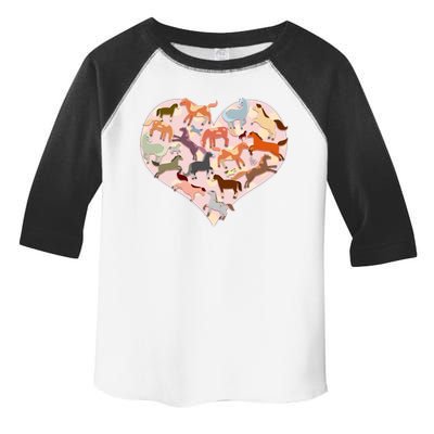 Cute Love Heart Horses Toddler Fine Jersey T-Shirt