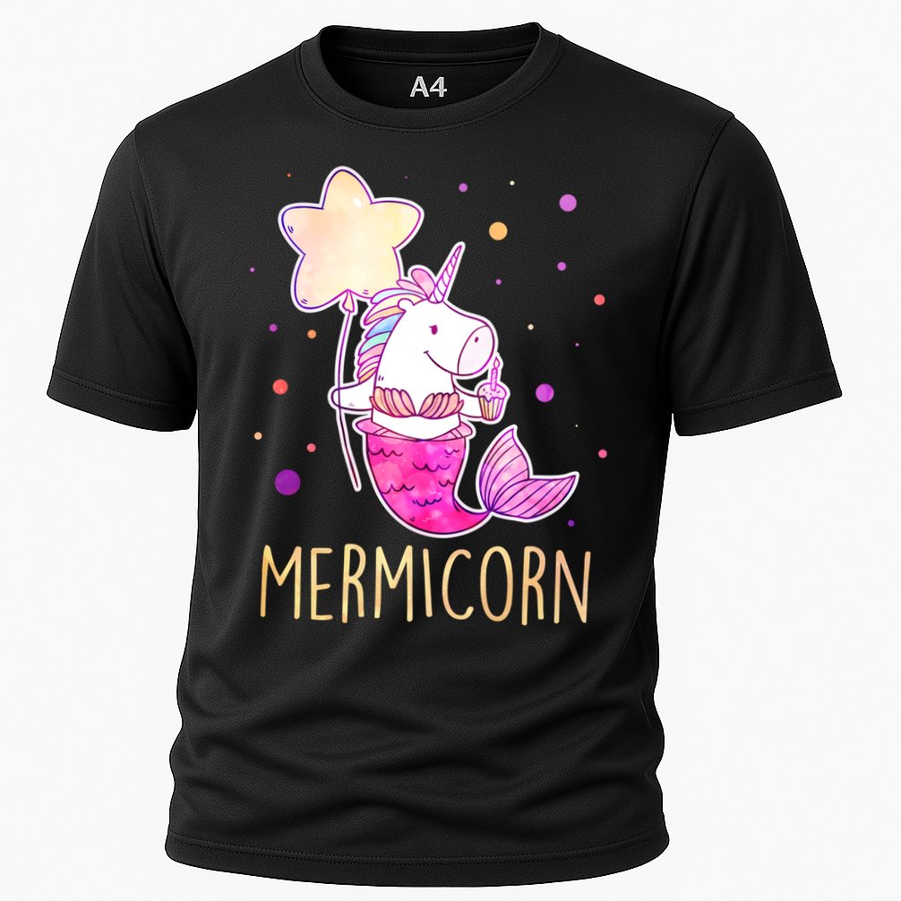 Cute Magical Mermicorn Unicorn Mermaid Cooling Performance Crew T-Shirt