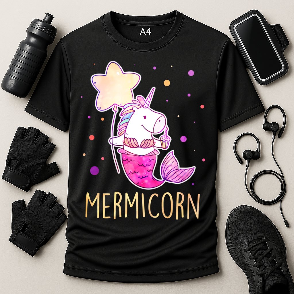 Cute Magical Mermicorn Unicorn Mermaid Cooling Performance Crew T-Shirt