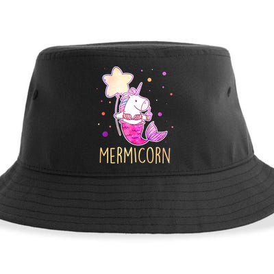 Cute Magical Mermicorn Unicorn Mermaid Sustainable Bucket Hat
