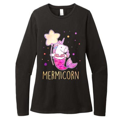 Cute Magical Mermicorn Unicorn Mermaid Womens CVC Long Sleeve Shirt