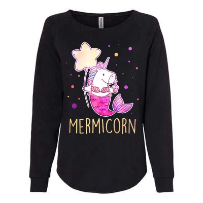 Cute Magical Mermicorn Unicorn Mermaid Womens California Wash Sweatshirt