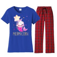 Cute Magical Mermicorn Unicorn Mermaid Women's Flannel Pajama Set