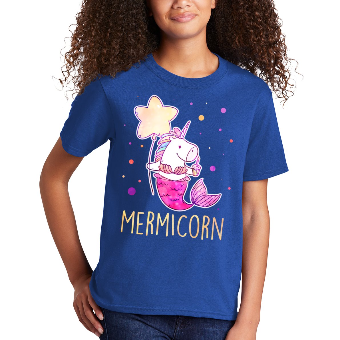 Cute Magical Mermicorn Unicorn Mermaid Kids T-Shirt