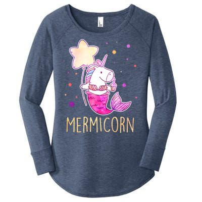 Cute Magical Mermicorn Unicorn Mermaid Women's Perfect Tri Tunic Long Sleeve Shirt