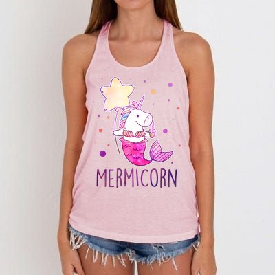 Cute Magical Mermicorn Unicorn Mermaid Women's Knotted Racerback Tank