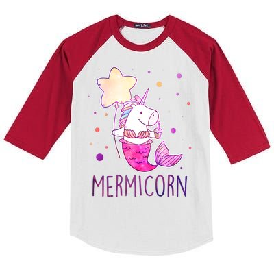 Cute Magical Mermicorn Unicorn Mermaid Kids Colorblock Raglan Jersey