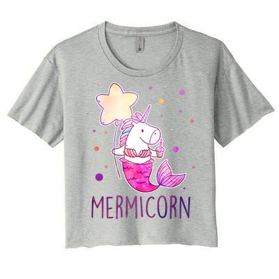 Cute Magical Mermicorn Unicorn Mermaid Women's Crop Top Tee