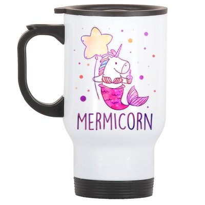 Cute Magical Mermicorn Unicorn Mermaid Stainless Steel Travel Mug