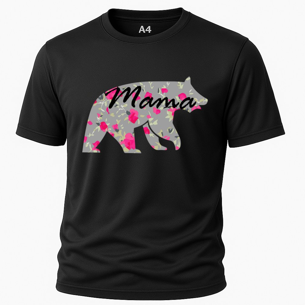 Cute Mama Bear Flowers Cooling Performance Crew T-Shirt