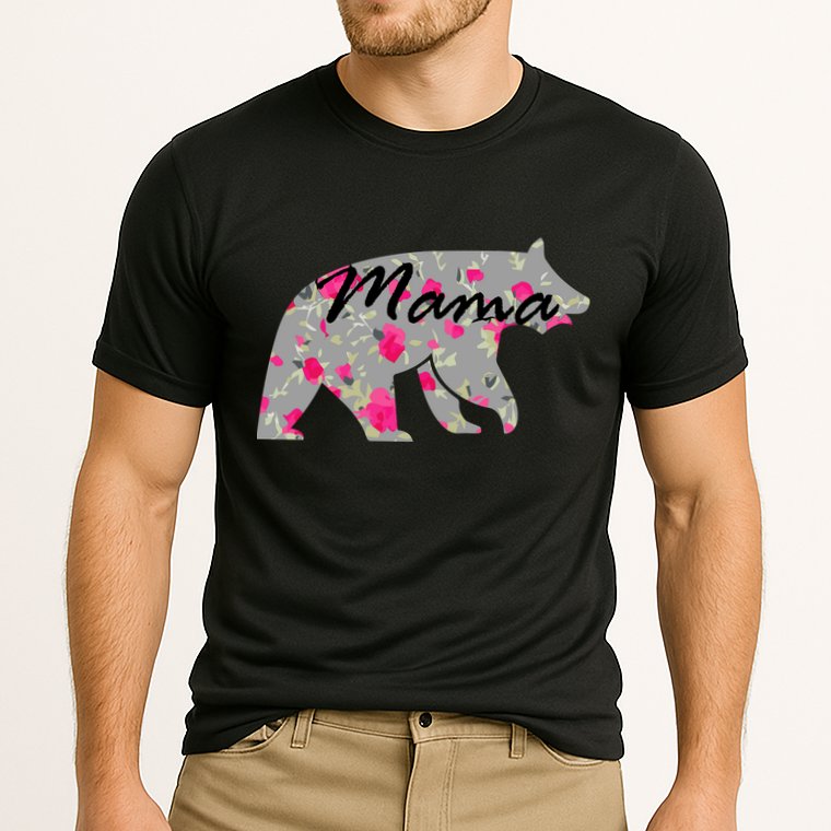 Cute Mama Bear Flowers Cooling Performance Crew T-Shirt
