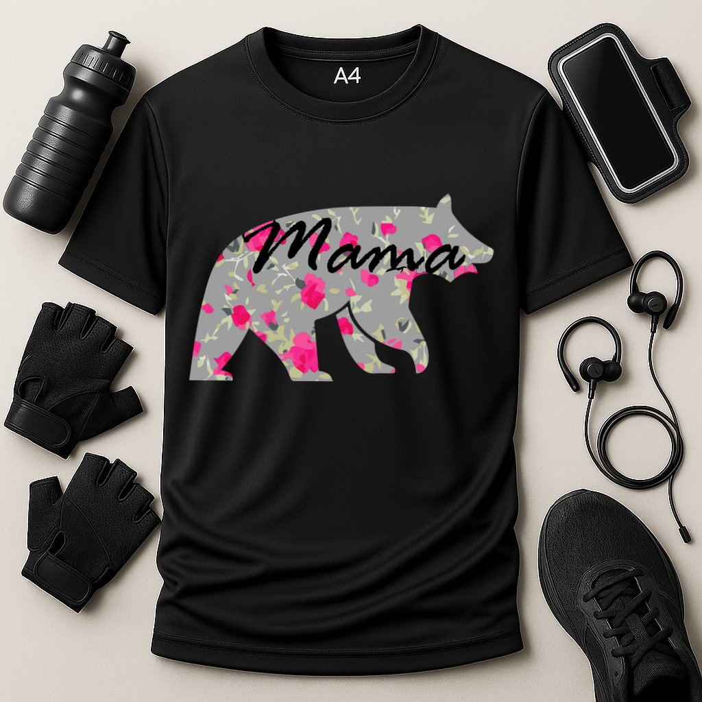 Cute Mama Bear Flowers Cooling Performance Crew T-Shirt