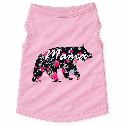 Cute Mama Bear Flowers Doggie Tank