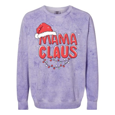 Cute Mama Claus Christmas Lights Colorblast Crewneck Sweatshirt