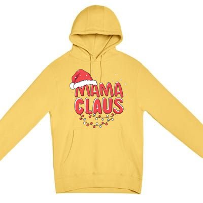 Cute Mama Claus Christmas Lights Premium Pullover Hoodie