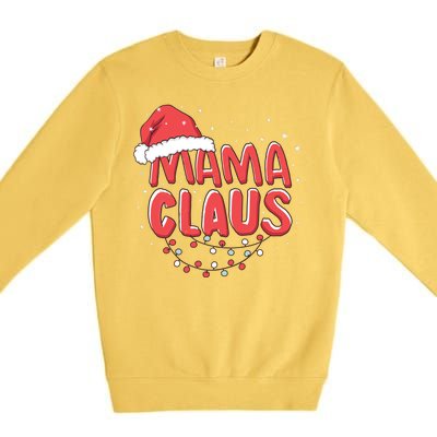 Cute Mama Claus Christmas Lights Premium Crewneck Sweatshirt