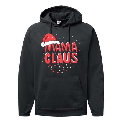 Cute Mama Claus Christmas Lights Performance Fleece Hoodie