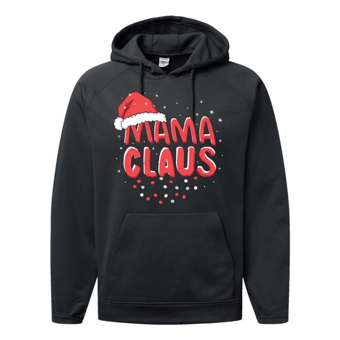 Cute Mama Claus Christmas Lights Performance Fleece Hoodie