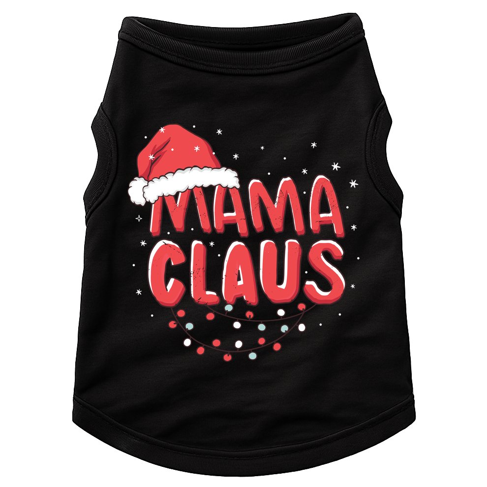 Cute Mama Claus Christmas Lights Doggie Tank