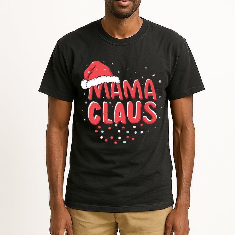 Cute Mama Claus Christmas Lights Tall T-Shirt