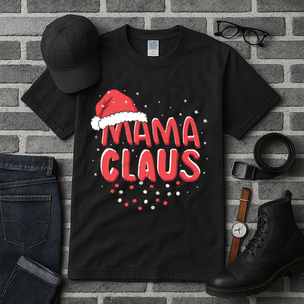 Cute Mama Claus Christmas Lights Tall T-Shirt