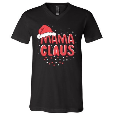 Cute Mama Claus Christmas Lights V-Neck T-Shirt