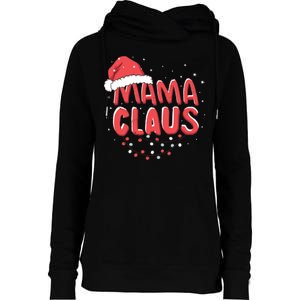 Cute Mama Claus Christmas Lights Womens Funnel Neck Pullover Hood