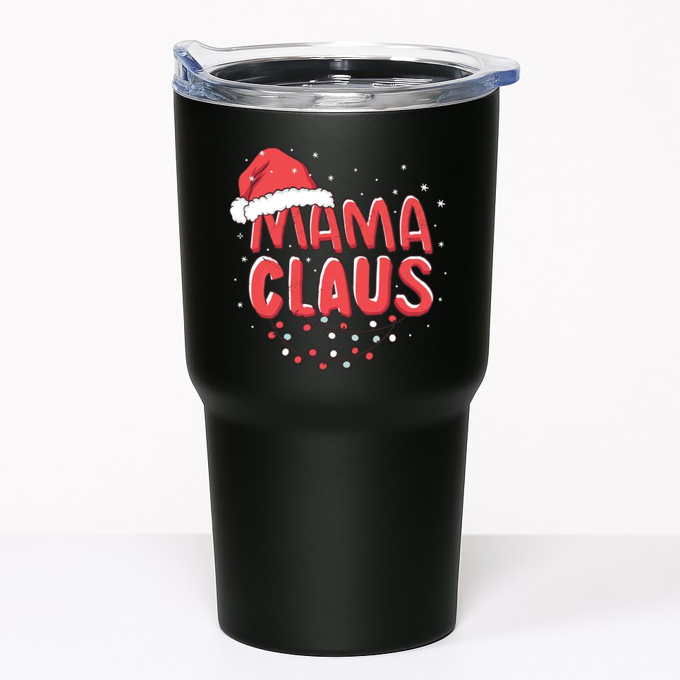 Cute Mama Claus Christmas Lights Tumbler