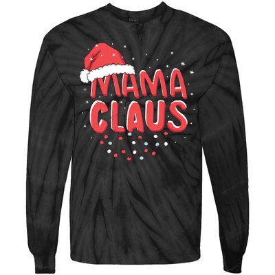 Cute Mama Claus Christmas Lights Tie-Dye Long Sleeve Shirt