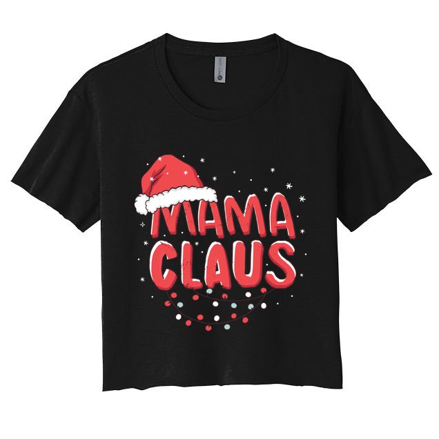 Cute Mama Claus Christmas Lights Crop Top