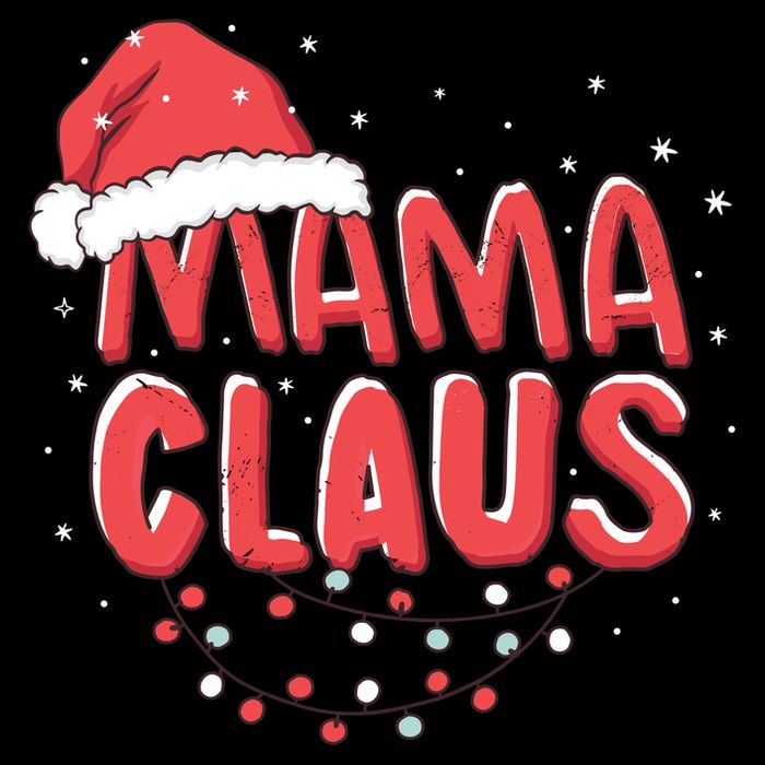 Cute Mama Claus Christmas Lights Women's V-Neck T-Shirt