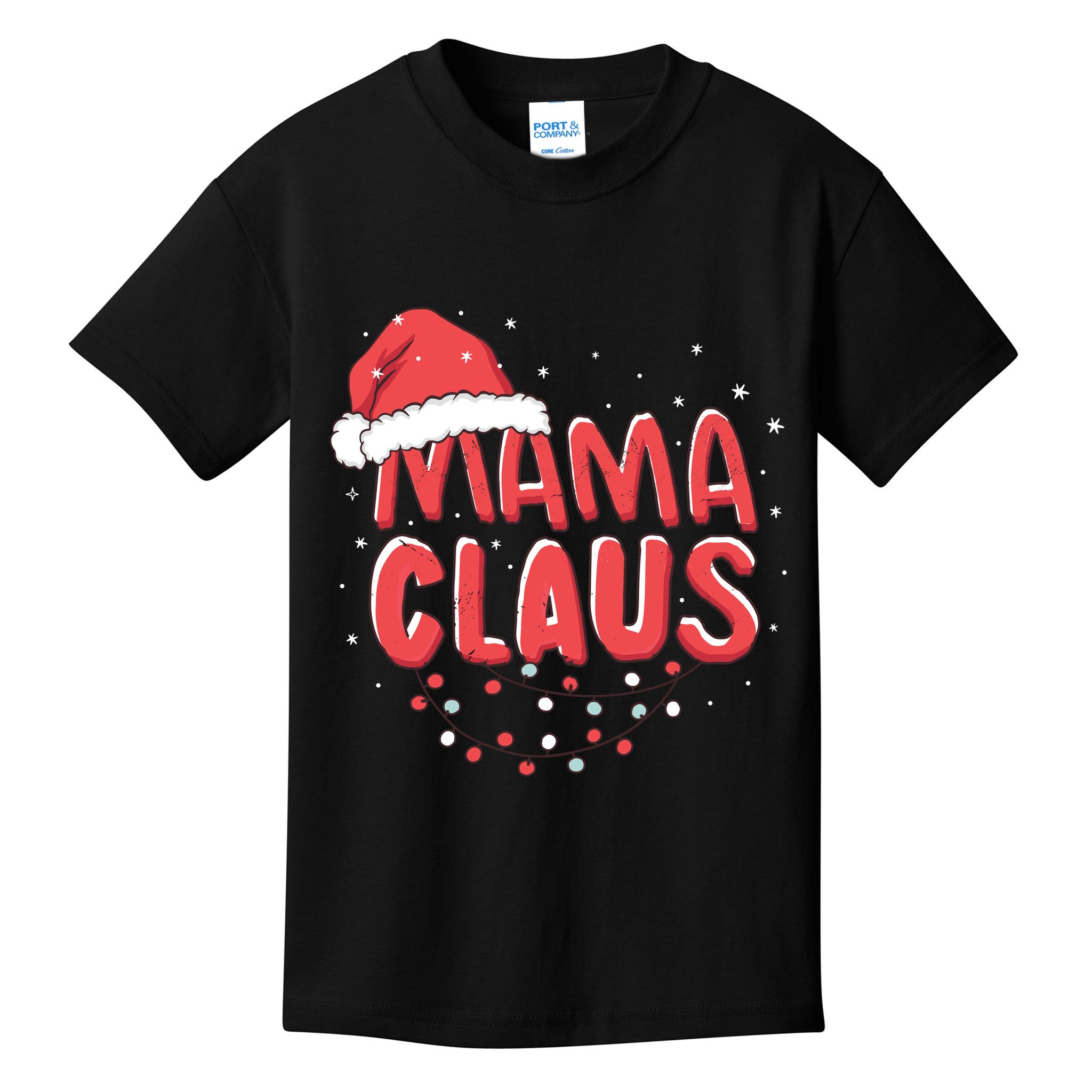 Cute Mama Claus Christmas Lights Kids T-Shirt