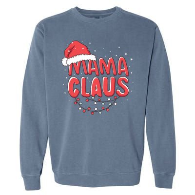 Cute Mama Claus Christmas Lights Garment-Dyed Sweatshirt