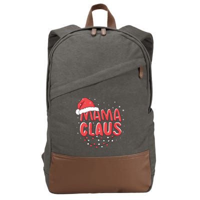 Cute Mama Claus Christmas Lights Cotton Canvas Backpack