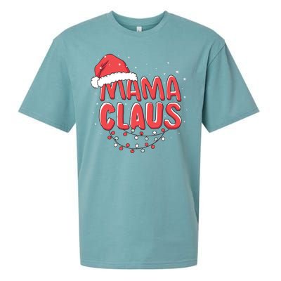 Cute Mama Claus Christmas Lights Sueded Cloud Jersey T-Shirt