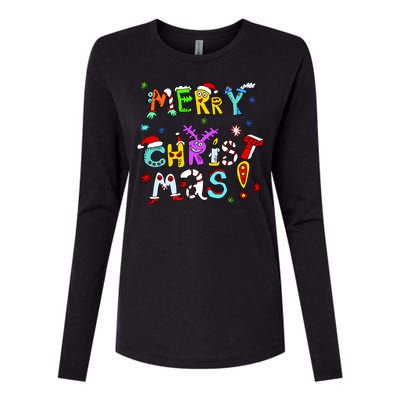 Cute Merry Christmas Womens Cotton Relaxed Long Sleeve T-Shirt