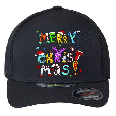 Cute Merry Christmas Flexfit Unipanel Trucker Cap