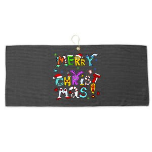 Cute Merry Christmas Large Microfiber Waffle Golf Towel