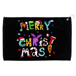 Cute Merry Christmas Grommeted Golf Towel