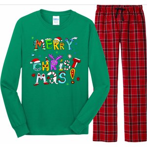 Cute Merry Christmas Long Sleeve Pajama Set