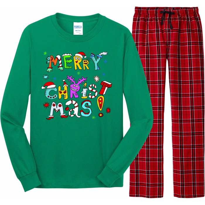 Cute Merry Christmas Long Sleeve Pajama Set