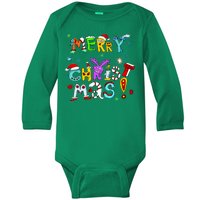 Cute Merry Christmas Baby Long Sleeve Bodysuit