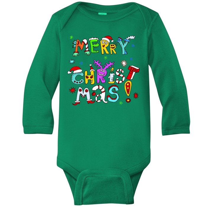 Cute Merry Christmas Baby Long Sleeve Bodysuit